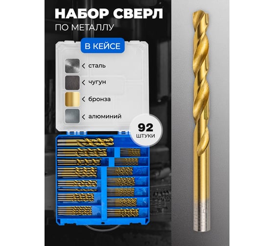 Набор сверл по металлу набор 93 предмета Forsage F-924U93(57271)