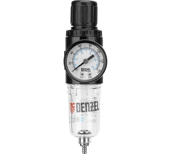 Фильтр-регулятор FR1500, 10 бар, 1500 л/мин, 1/4" Denzel 57459