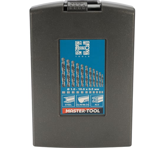 Набор сверл по металлу 1-10 мм DIN338 HSS-G 135 LH-Левые 19 шт H-Tools 214214LiROHT