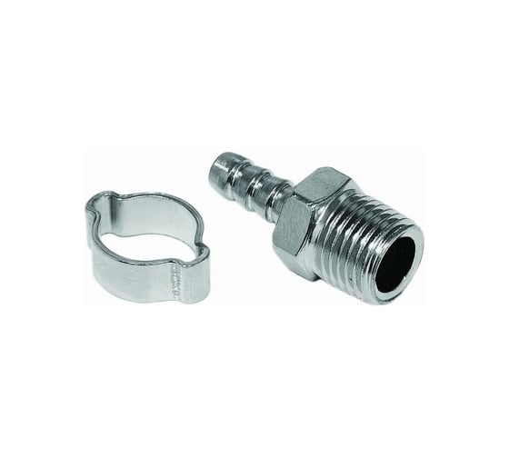 Переходник 1/8"М-елочка 8 мм+кольцо 12х17 мм ELITECH 189004