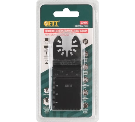 Полотно пильное фрезерованное ступенчатое, 3D заточка, сталь SK-5, 34x0.63 мм FIT 37975