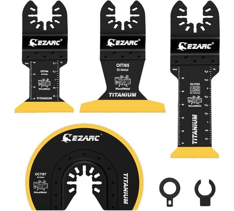 Титановые насадки по металлу, гвоздям и дереву для реноватора, набор 4 шт Ezarc 801901