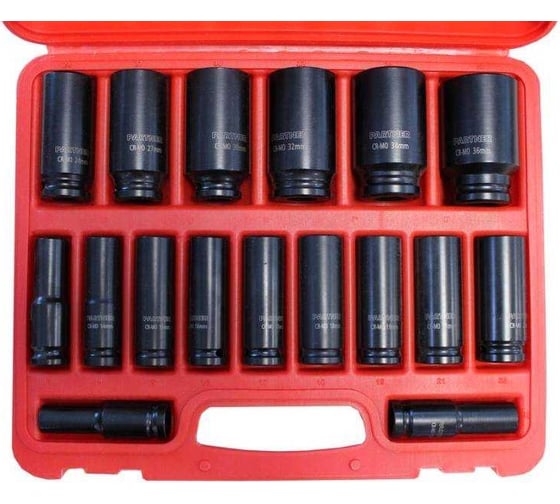 Набор головок ударных глубоких 17 предметов, 1/2"DR (10, 12-19, 21, 22, 24, 27, 30, 32, 34, 36 мм) в кейсе Partner PA-417782MPB(15212)