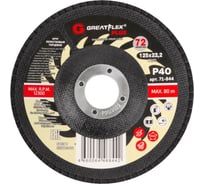 Круг лепестковый торцевой Plus 72 лепестка, 125x22.2 мм, P40 Greatflex 71-844