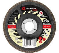 Круг лепестковый торцевой Plus 72 лепестка, 125x22.2 мм, P36 Greatflex 71-843