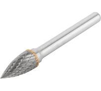 Шарошка карбидная 10x20x65 мм, штифт 6 мм, тип "G", параболическая заостренная FIT 36621