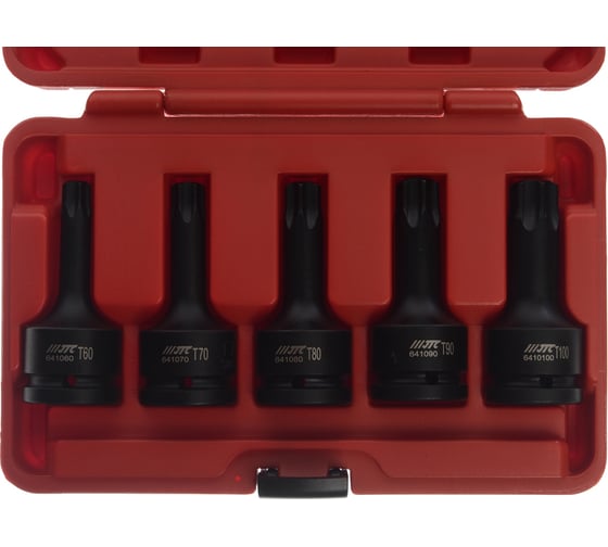 Набор ударных торцевых головок TORX (Т60-Т100; 3/4"; 5 шт.) JTC J605T