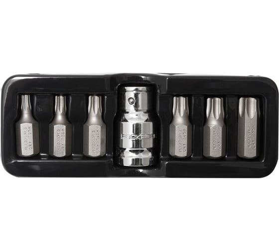 Набор бит TORX с отверстием и битодержателем 7 предметов 1/2 ROCKFORCE RF-4074TH(27218)