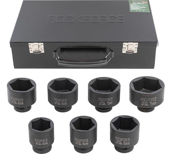 Набор головок ударных 6-гранных 7 предметов, 1"DR, в кейсе Rockforce RF-8071-5MPB 1