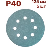 Шлифовальные круги на липучке 125 мм, P40, 5 шт Vitatools GR-125-P40-5-8