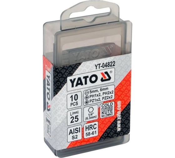 Набор бит 25 мм, 10 шт YATO YT-04822