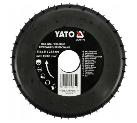 Фреза по дереву для УШМ 118 мм YATO YT-59176 1