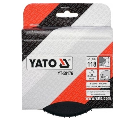 Фреза по дереву для УШМ 118 мм YATO YT-59176