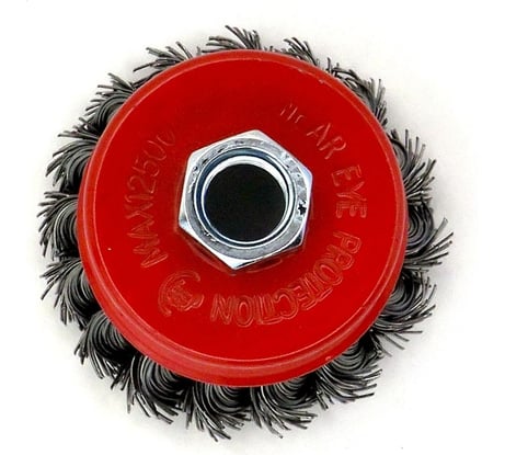 Щетка чашечная жгутовая 65 мм, М14, ворс сталь 0.5 мм, для УШМ EuroBrush 7-001
