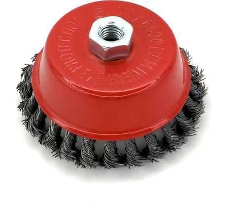 Щетка чашечная жгутовая 125 мм, М14, ворс сталь 0.5 мм, для УШМ EuroBrush 7-004