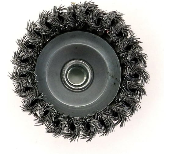 Щетка чашечная жгутовая 100 мм, М14, ворс сталь 0.5 мм, для УШМ EuroBrush 7-003