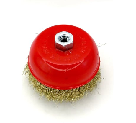 Щетка чашечная 125 мм, М14, ворс гофрированная латунированная сталь 0.3 мм, для УШМ EuroBrush 7-008