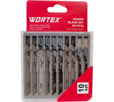 Набор пилок для лобзика универсальный 10 шт WORTEX WJTS000U11027