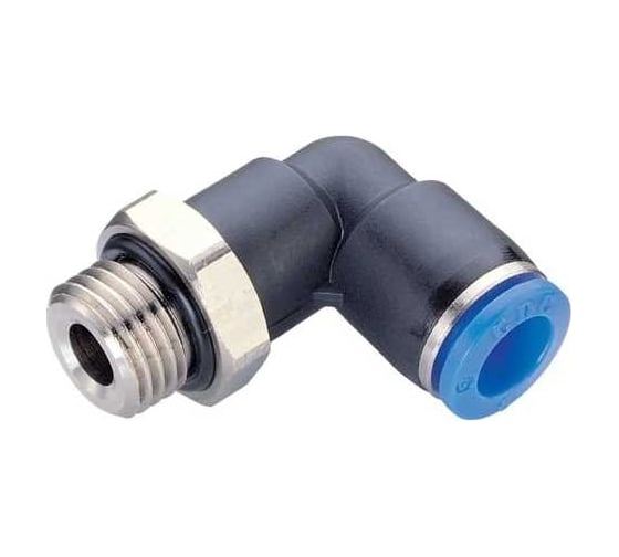 Фитинг цанговый угловой 6 мм с наружной металлической резьбой G3/8 CDC Pneumatics PL 06G03 1