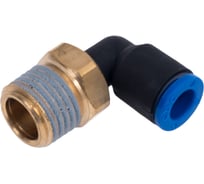 Фитинг цанговый угловой 6 мм с наружной металлической резьбой CDC Pneumatics PL 0602