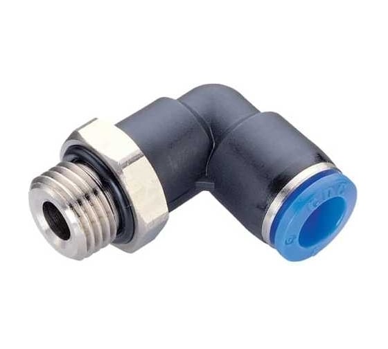 Фитинг цанговый угловой 8 мм с наружной металлической резьбой CDC Pneumatics PL 0804 1