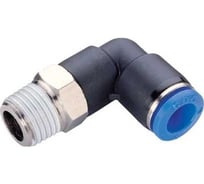 Фитинг цанговый угловой 10 мм с наружной металлической резьбой R1/8 CDC Pneumatics PL 1001