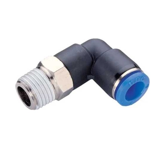 Фитинг цанговый угловой 10 мм с наружной металлической резьбой R1/8 CDC Pneumatics PL 1001 1