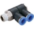 Фитинг цанговый коллектор 08022N резьба R1/4 два выхода под трубку 8 мм CDC Pneumatics PHL 0802(2)N 1