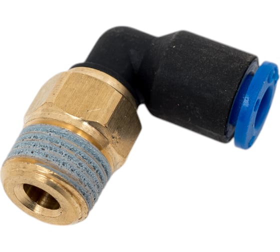 Фитинг цанговый угловой 4 мм с наружной металлической резьбой R1/8 CDC Pneumatics PL 0401 1