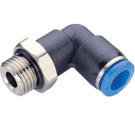 Фитинг цанговый угловой 6 мм с наружной металлической резьбой G 1/8 CDC Pneumatics PL 06G01
