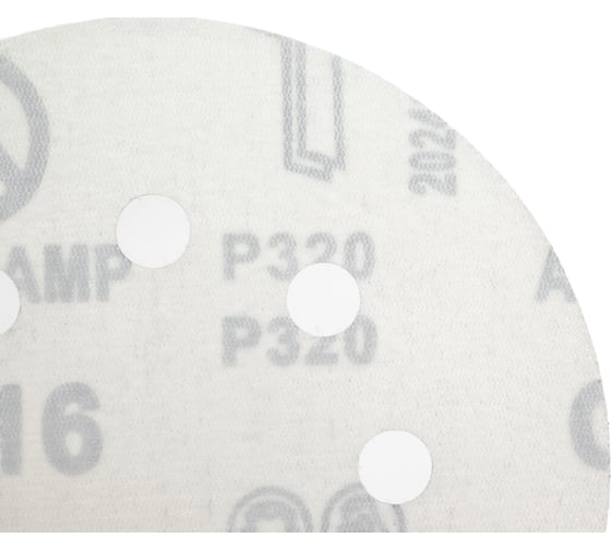 Круги шлифовальные на липучке 125 мм, P320, 100 шт Vitatools R-125-P320-100-8