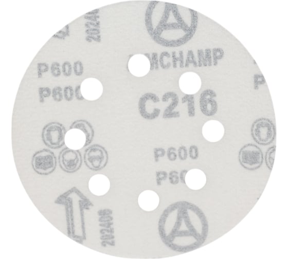 Круги шлифовальные на липучке 125 мм, Р600, 10 шт Vitatools R-125-P600-10-8