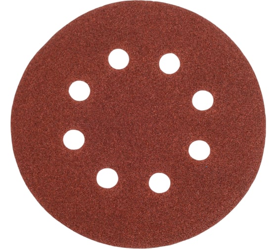 Круги шлифовальные на липучке 125 мм, P100, 100 шт Vitatools R-125-P100-100-8 1