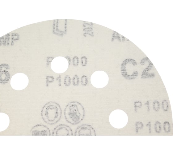 Круги шлифовальные на липучке 125 мм, P1000, 100 шт Vitatools R-125-P1000-100-8