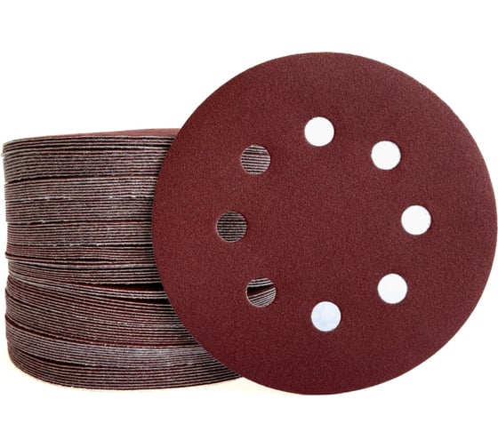 Круги шлифовальные на липучке 125 мм, P150, 100 шт Vitatools R-125-P150-100-8 1