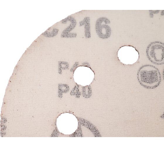 Круги шлифовальные на липучке 125 мм, Р40, 10 шт Vitatools R-125-P40-10-8