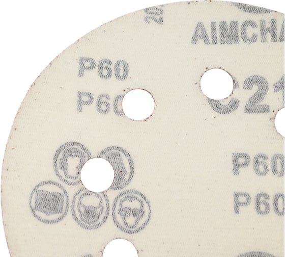 Круги шлифовальные на липучке 125 мм, Р60, 10 шт Vitatools R-125-P60-10-8