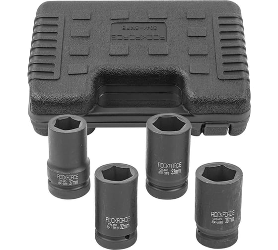 Набор головок ударных глубоких 6-гранных 4 предмета, 1"DR Rockforce RF-8041-5MPB 1