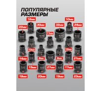 Набор головок R ударных Rockforce 20пр., 1/2", 6гр., в кейсе RF-4203-5MPB(54959)