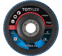 Круг лепестковый торцевой AGGRESSOR 1 (125x22 мм; Z; P120) TOTFlex 4631148128002