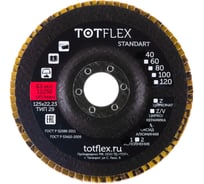 Круг лепестковый торцевой STANDARD 1 (125x22.2 мм; Р60) TOTFlex 2118.607217