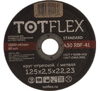 Круг отрезной STANDARD 41 (125x2.5x22.2 мм) TOTFlex 112061100