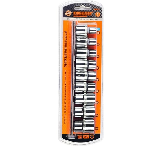 Набор головок TORX 1/2"DR, 9 шт KINGQUEEN WIB-7 1