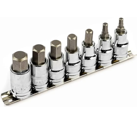 Набор шестигранных бит HEX, 1/2"DR, 7 шт KINGQUEEN WIB-8A