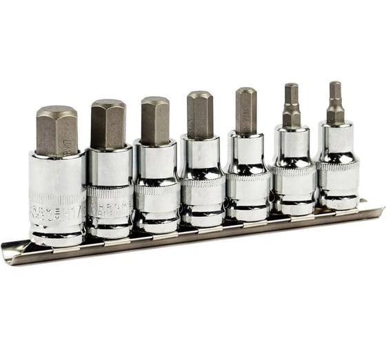 Набор шестигранных бит HEX, 1/2"DR, 7 шт KINGQUEEN WIB-8A