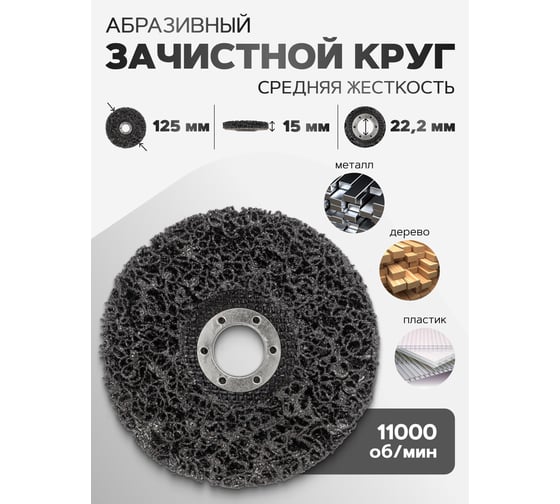 Диск абразивный обдирочный на фибровой основе 125х22 мм, в блистере ROCKFORCE RF-BD125D(29643)