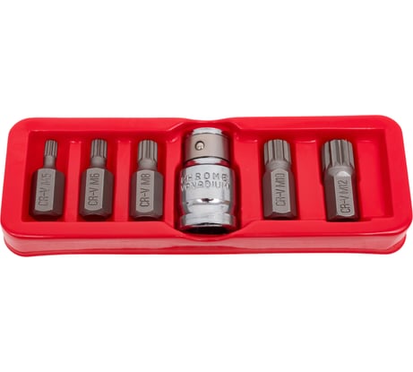 Набор специальных бит SPLINE (6 шт, М5-М12) VOREL 66760