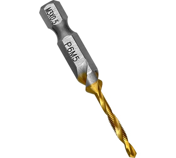 Сверло-метчик с титановым покрытием M3x0.5 мм, 16x54 мм Vertextools 7090-3