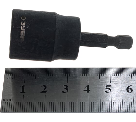 Удлиненная бита ПРОФИ с торцовой головкой Зубр, хвостовик E 1/4", 17 мм 26377-17