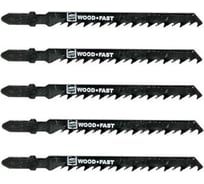 Полотно для лобзика T144D по дереву 6TPI 100 мм 5 шт FASTER TOOLS 1315
